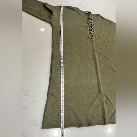 Olive Lace-Up Sweater Dress - Picture 5 of 6